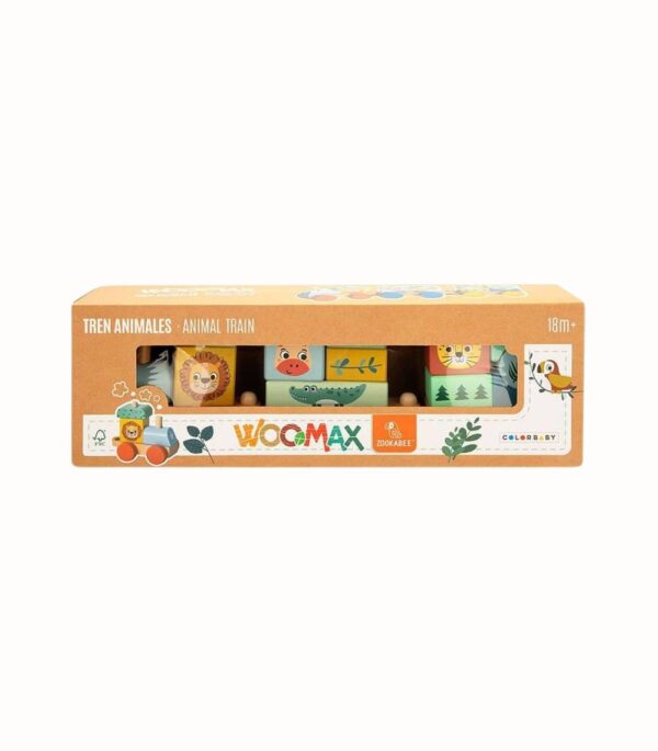 WOOMAX - Tåg Träleksak med djur