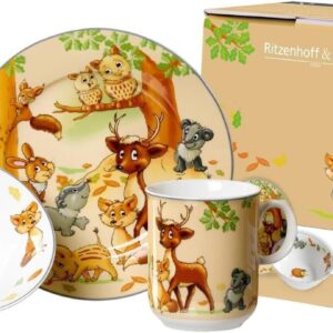 Barnservis Skogsdjur 3-delars set i porslin