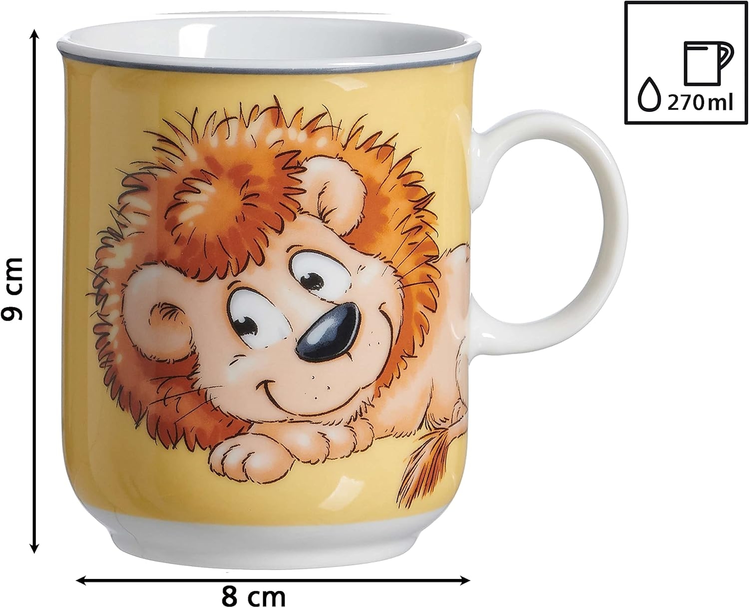 Barnset Happy Zoo Leo, 3 delar, porslin