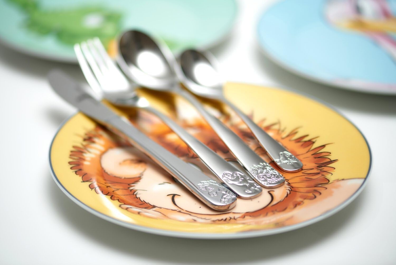 Barnset Happy Zoo Leo, 3 delar, porslin