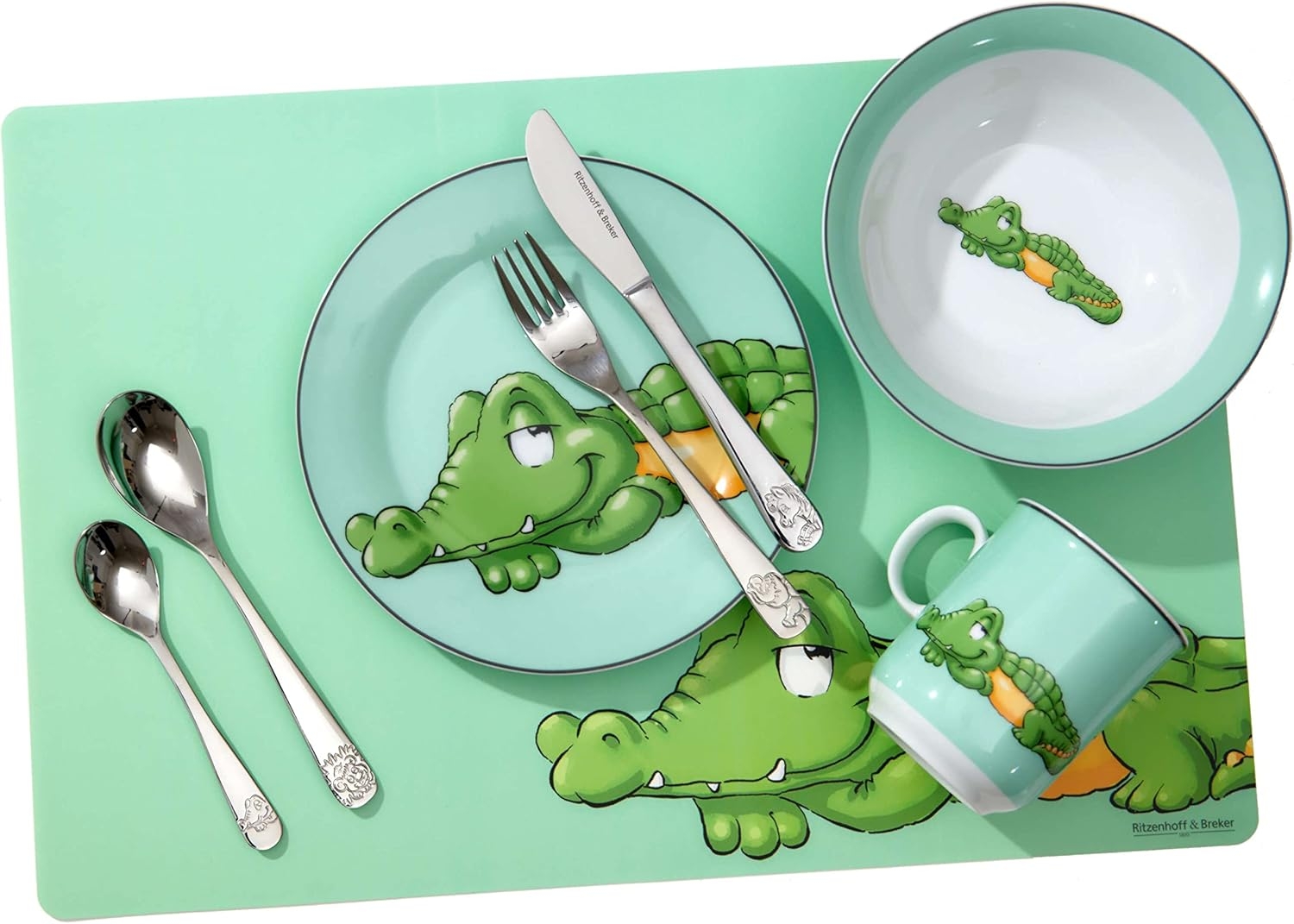 Barnset Happy Zoo Leo, 3 delar, porslin