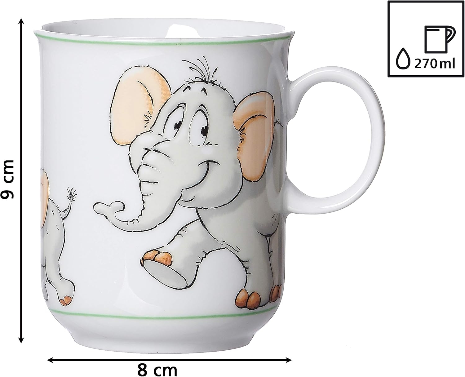 Barnset Happy Zoo Leo, 3 delar, porslin