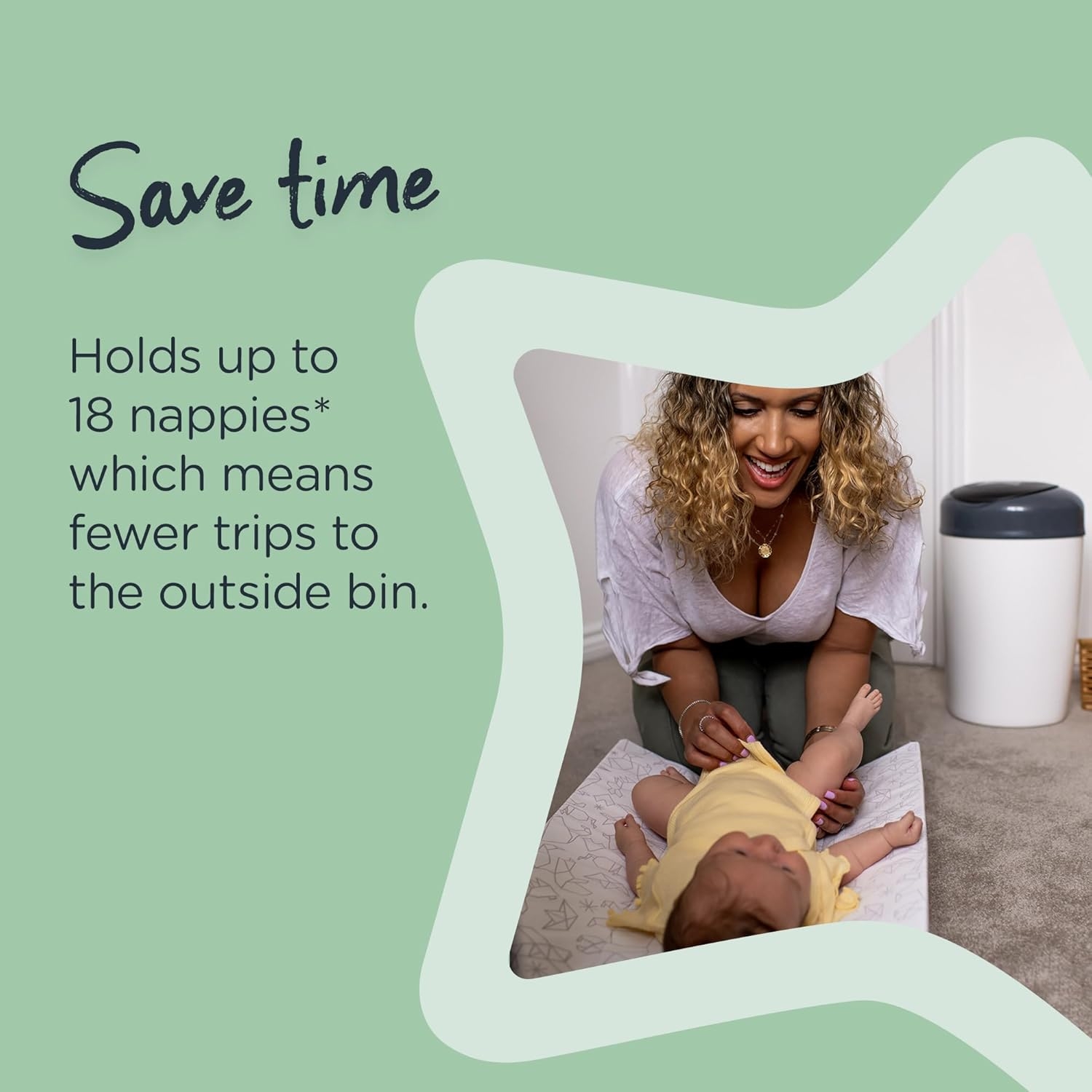 Tommee Tippee Simplee Sangenic blöjbehållarpåfyllning, hållbart framställd antibakteriell GREENFILM, förpackning med 6