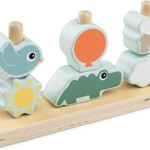 Färgglad Stapelleksak i Trä