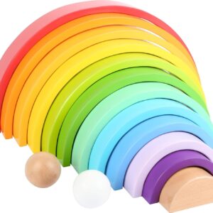 Regnbågsbyggstenar i Trä