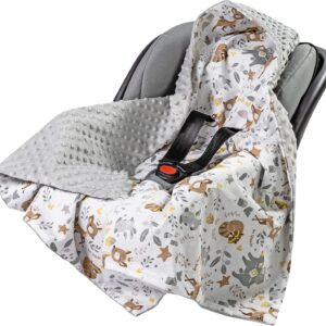 Dubbelsidig Babyfilt i 100 % Bomull & Mjuk Minky