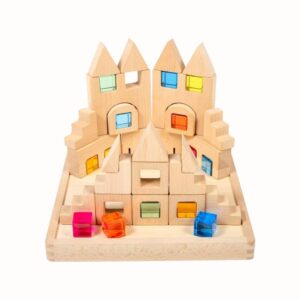 Byggklossar med Färgade Stenar