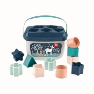 Baby block stapling 10 färgade former sortering 6 månader