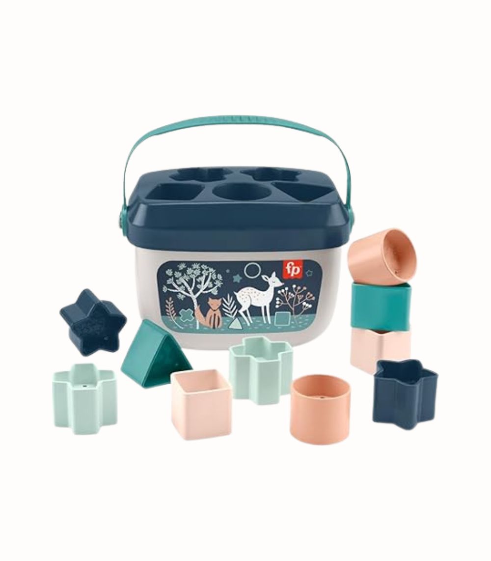 Baby block stapling 10 färgade former sortering 6 månader