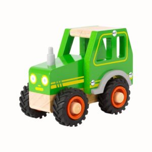 Trätraktor med gummihjul