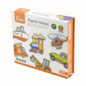 Magnetleksak – Träfordon, 20 delar