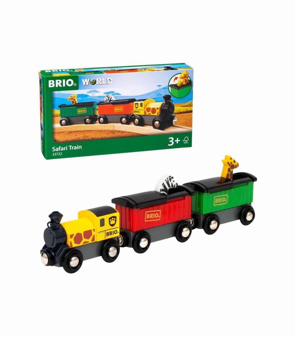 Safaritåg i trä med djur