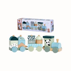 Byggtåg i trä med klossar