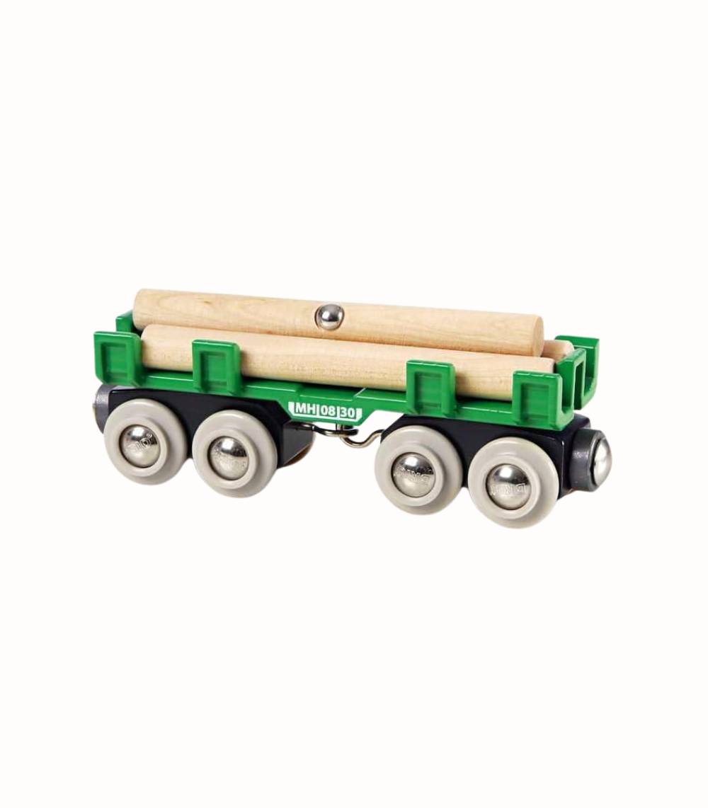 Timmervagn i trä till tågbana