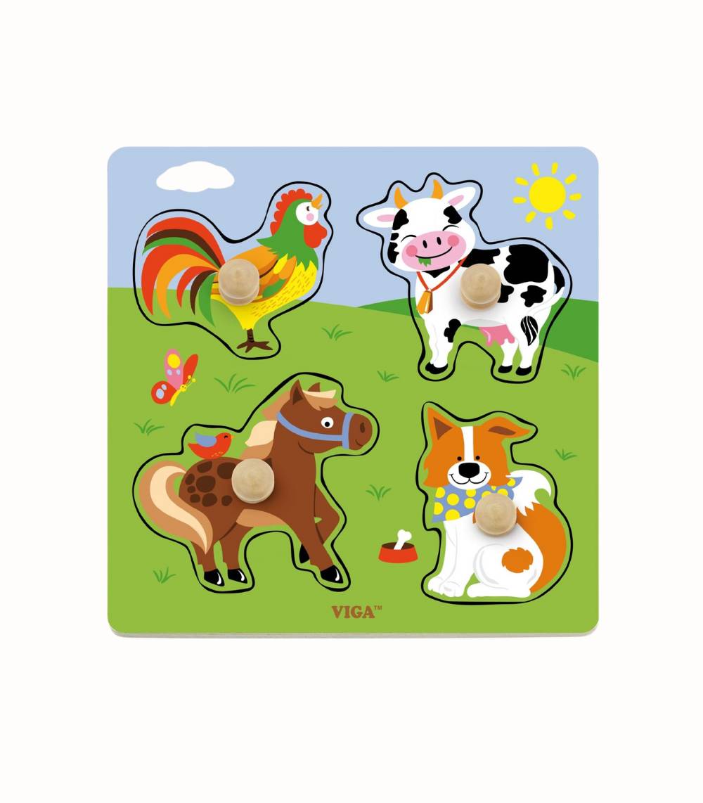 Träpussel med Bondgårdsdjur