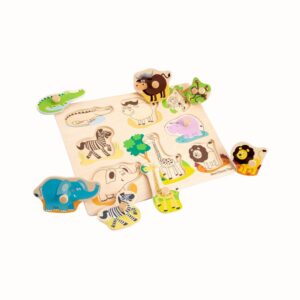 Safari träpussel med knoppar