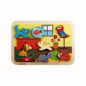 Träpussel med figurer, 7 bitar