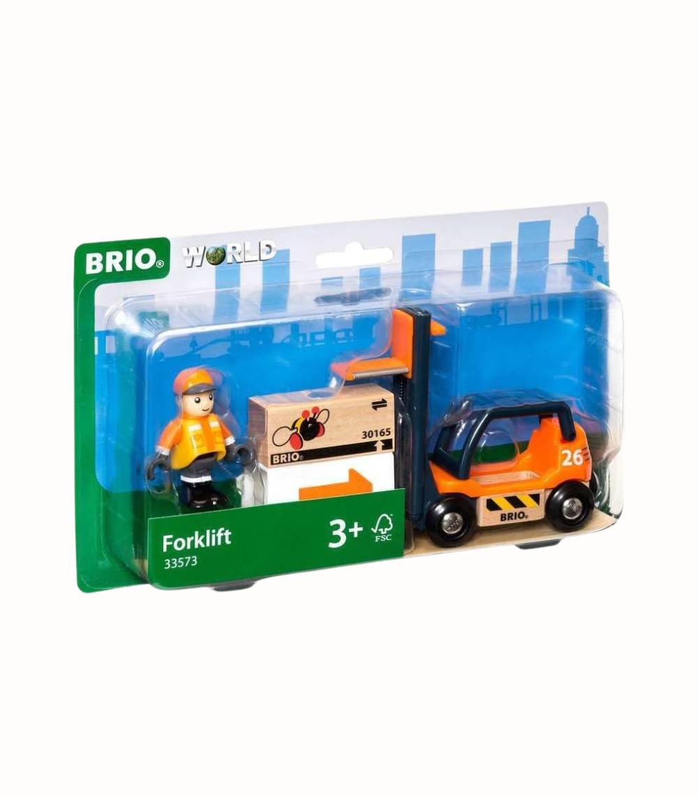 Trägaffeltruck med förare och last