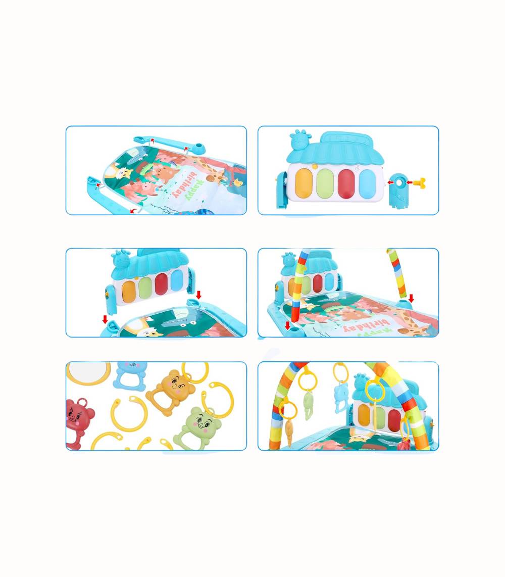 Babygym med piano och 5 leksaker
