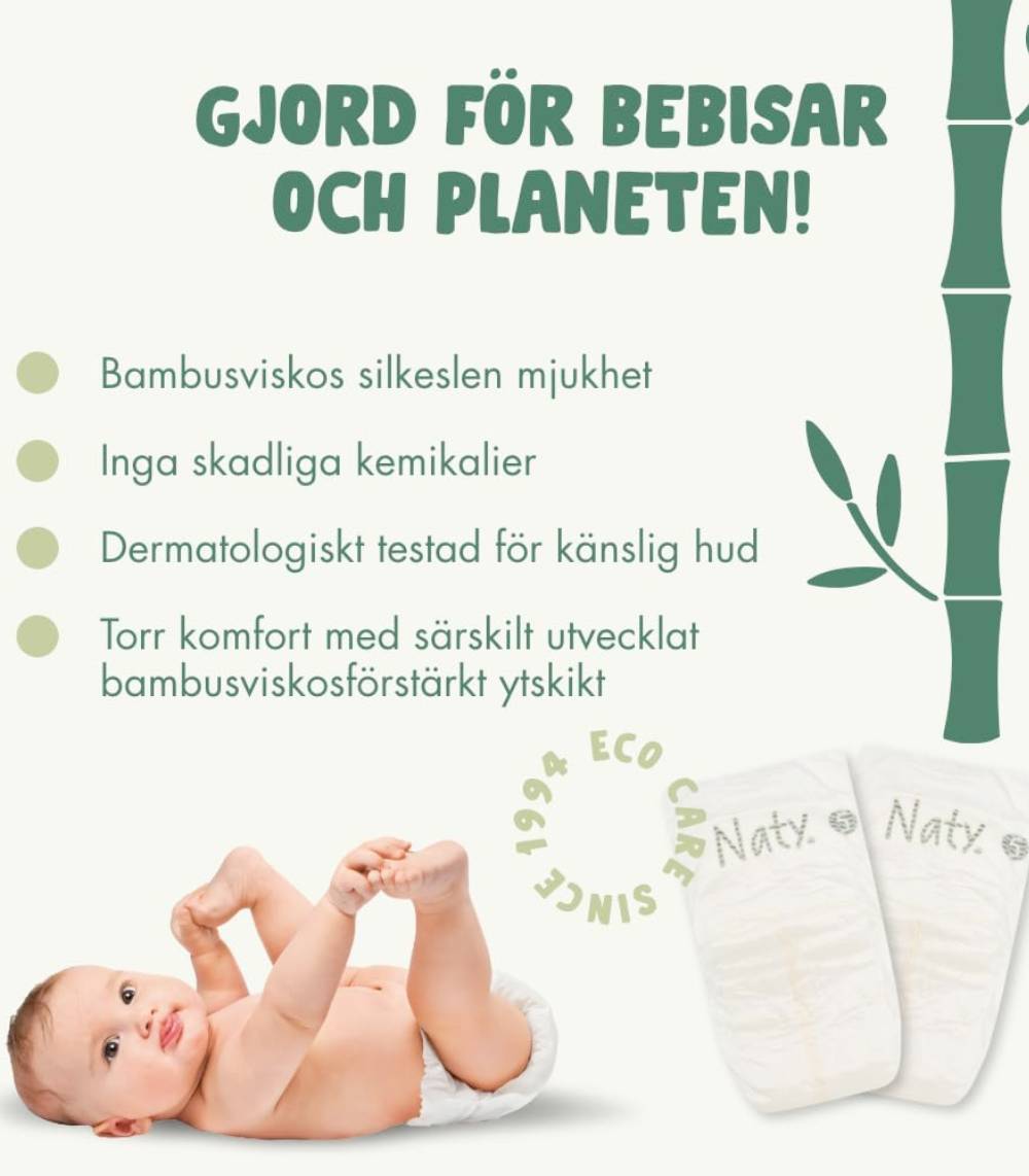 Bambuviskosblöja för känslig hud(6–10 kg)