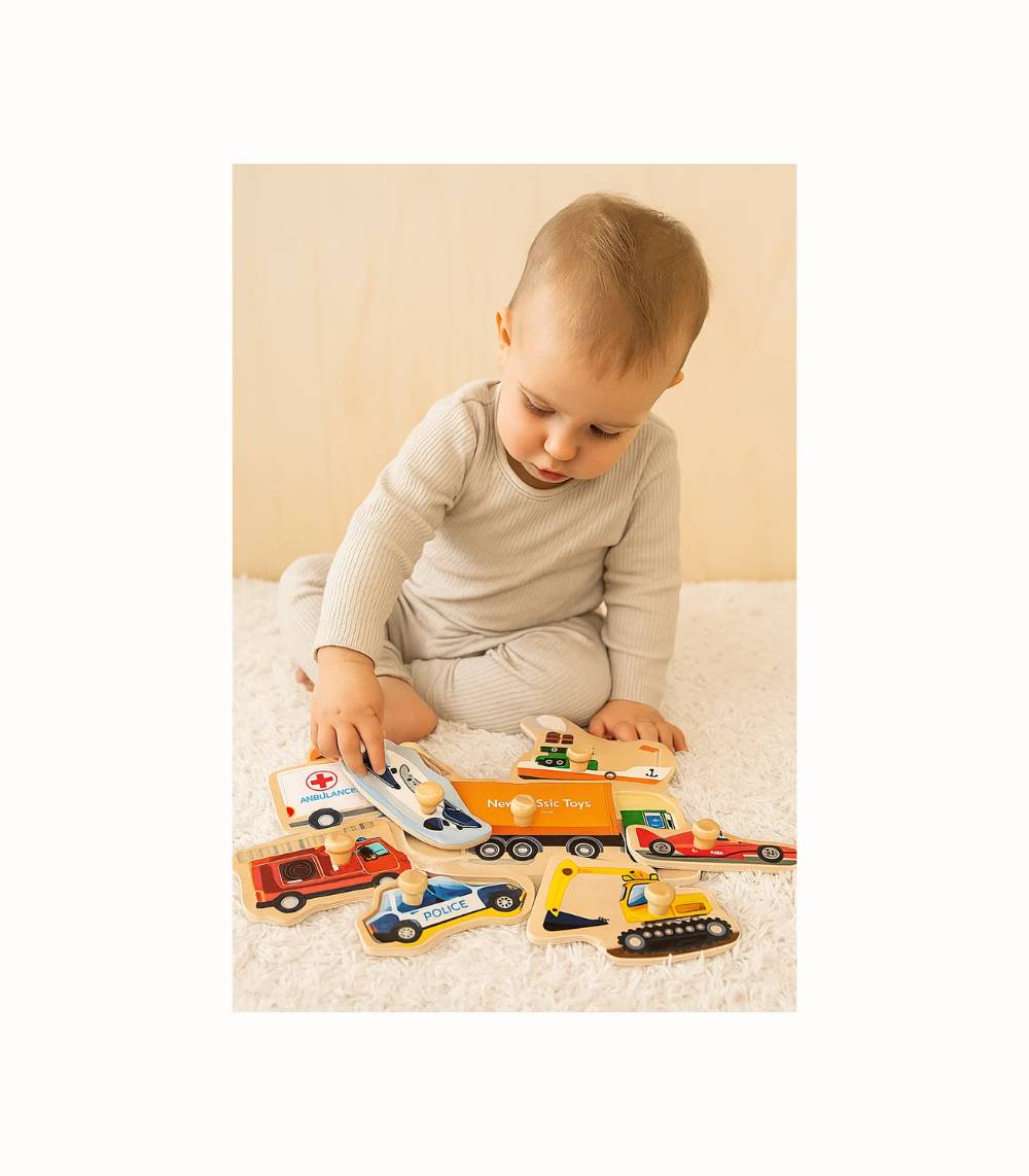 Transportpussel i trä, 8 bitar