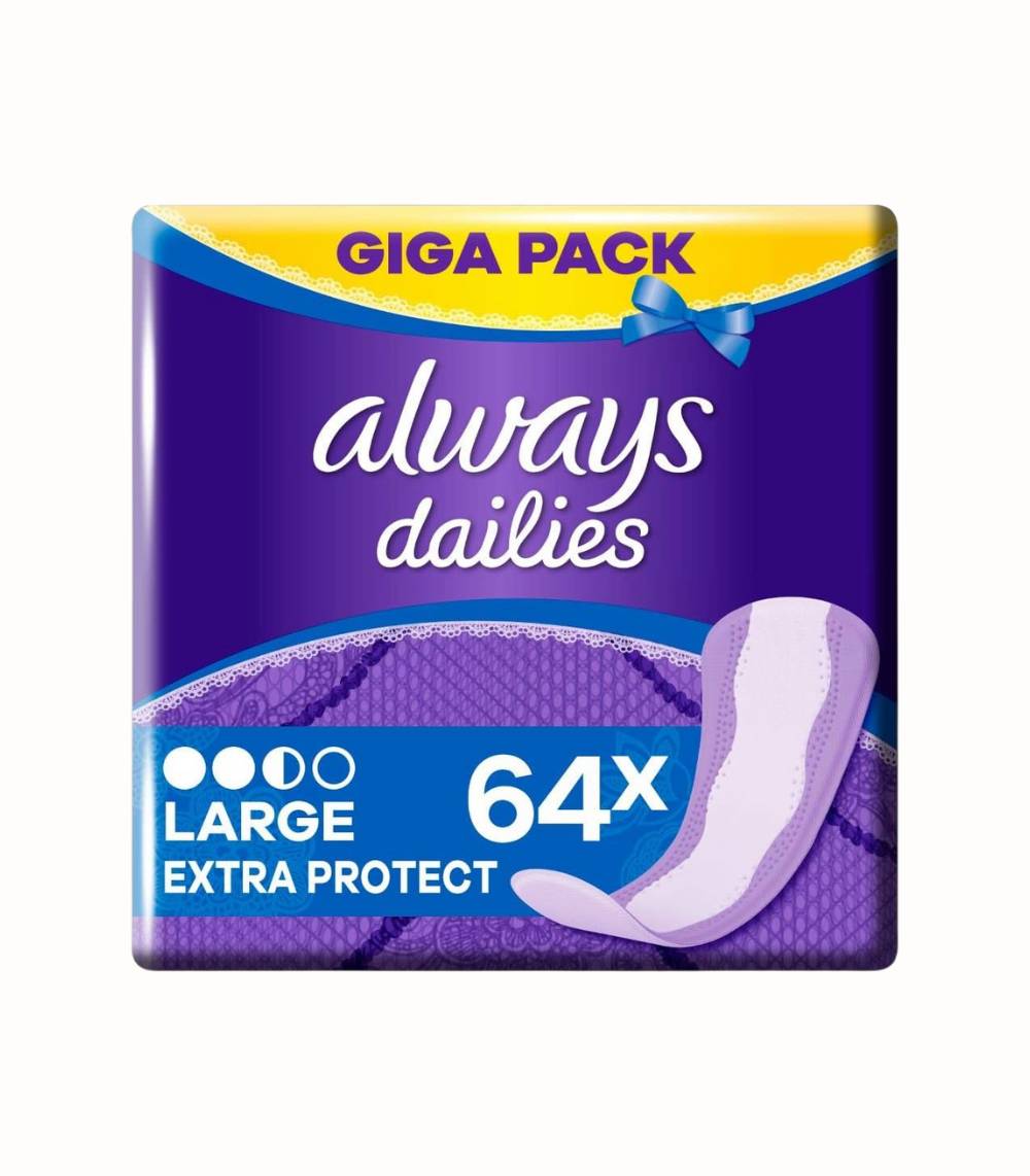 Always Dailies Extra Skydd Bindor 64-pack