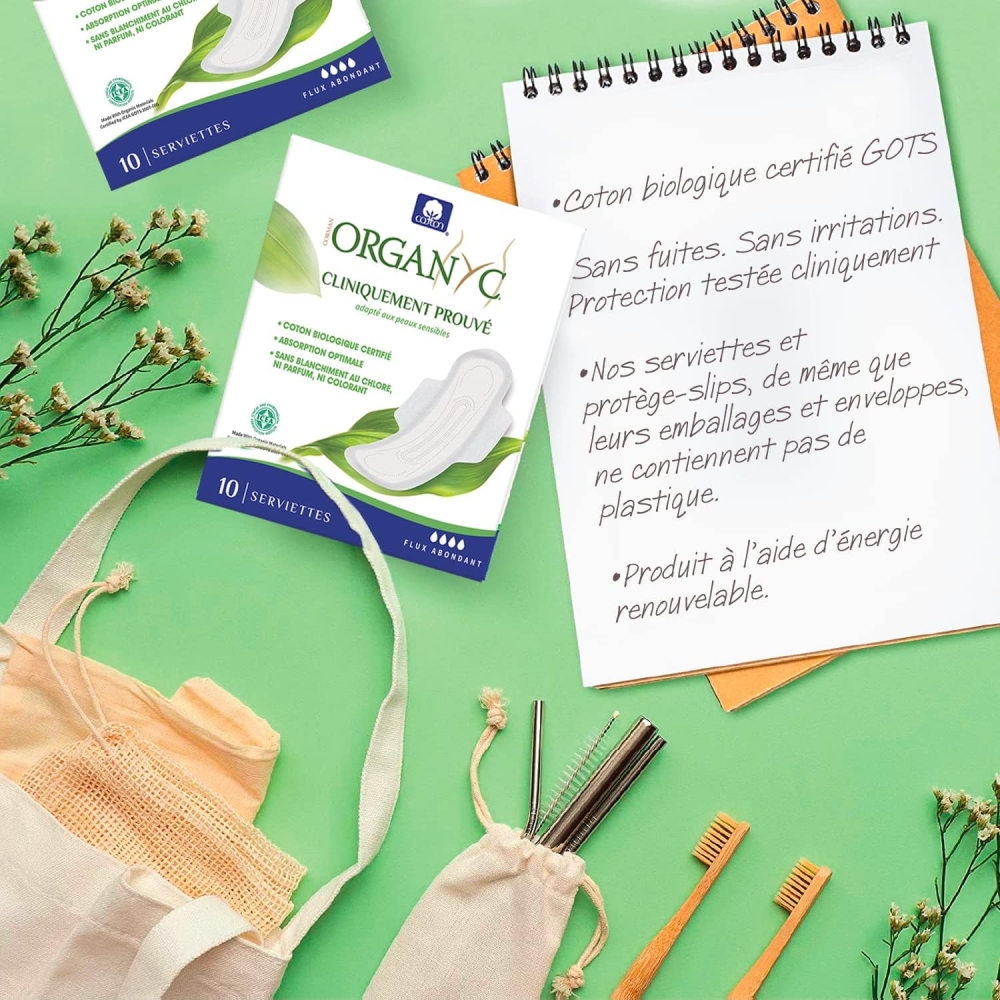 Nattbindor Ekologisk Bomull med Vingar, 40 st