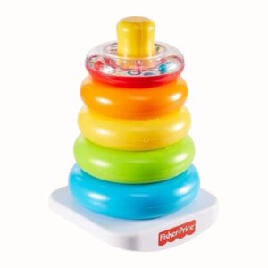 Stapelring pyramide 5 ringar gungande bas bebis 6 mån