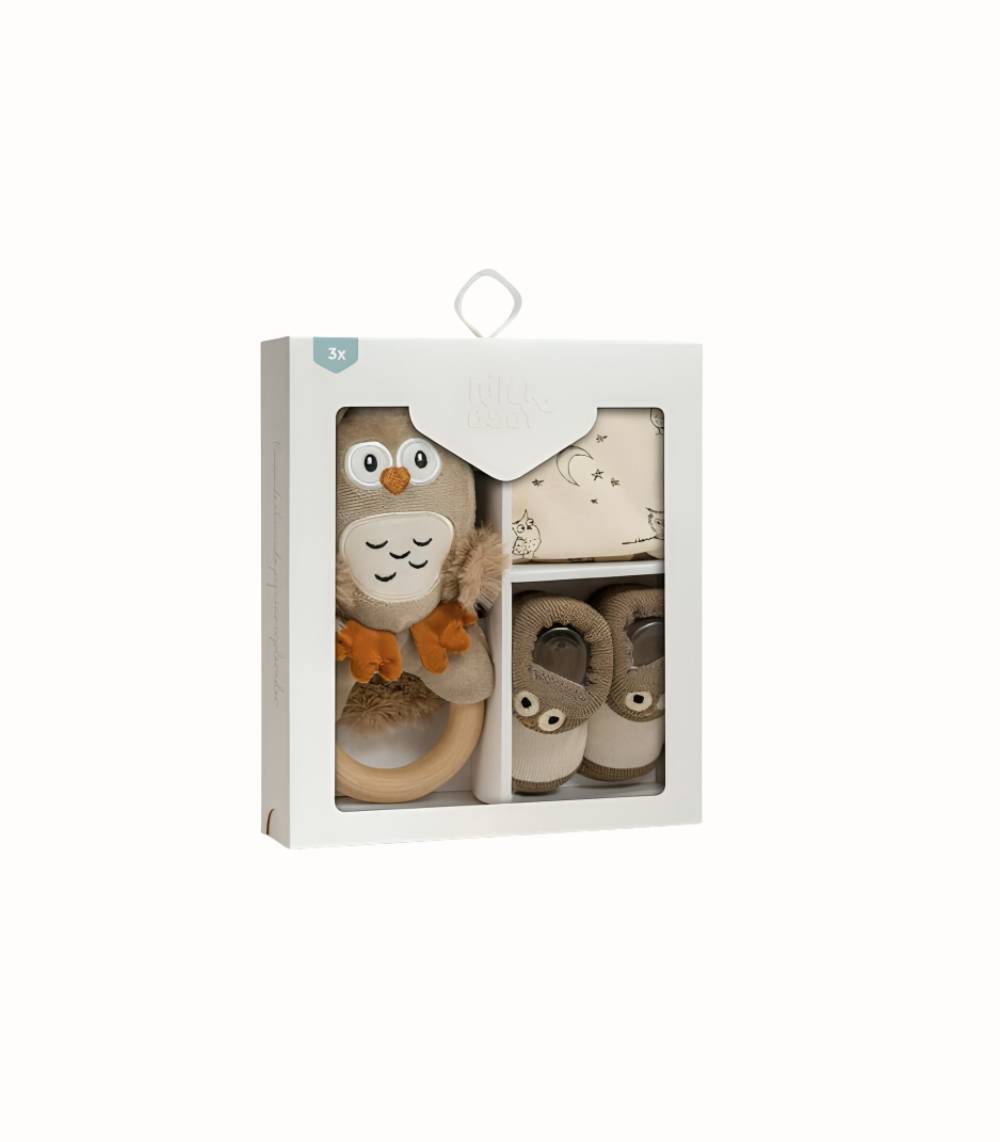 Interbaby Nyfödd Presentset Uggla 3-Delar
