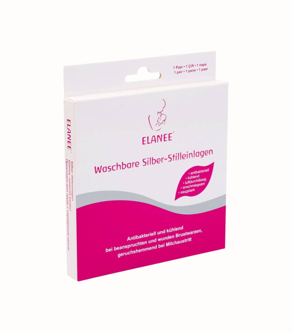 Tvättbara Amningsinlägg med Silver, 2-pack