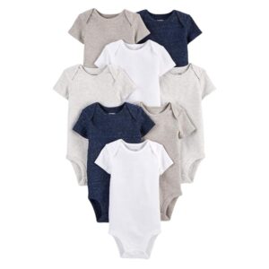 Babybyxor 4-pack i ekologisk bomull, elastisk midja och ribbade muddar