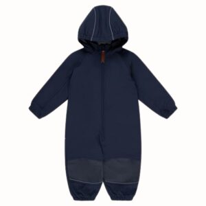 Enfärgad baby overall marinblå polyester jumpsuit