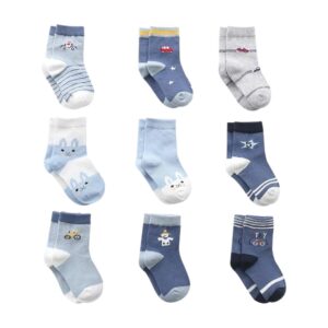 Bebiskläder 9-pack med randiga strumpor och maskinmotiv