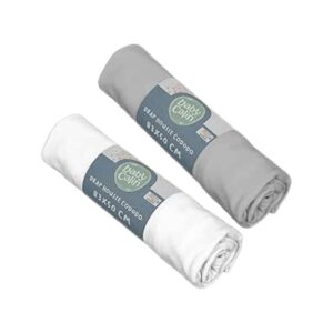 Ekologiska spjälskydd 2-pack i vit och grå design för spjälsäng