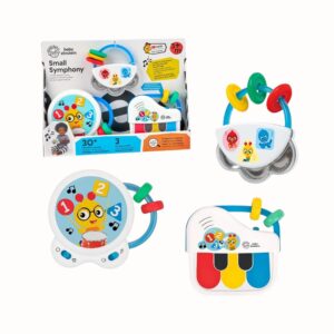 Musikleksak Set 3‑delar för baby – trumma, piano och pärlrad